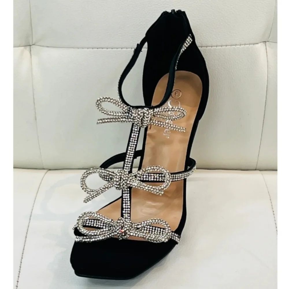 BRAND NEW FOREVER SUNUP RHINESTONE STRAPPY HEEL WOMEN'S SANDAL